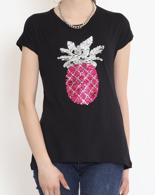 Ananas Pullu Bluz Siyah - 17125.599.