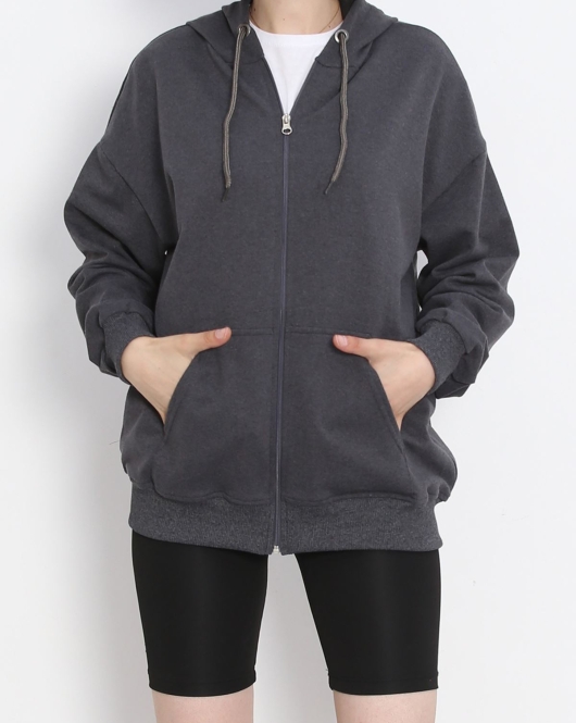 Kapşonlu Oversize Sweat Füme - 20201.053.