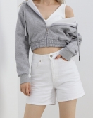 Şardonlu Crop Sweat Gri - 3078.275.