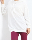 Oversize Kapşonlu Sweat Ekru - 1492.1095.