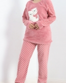 Battal Polar Pijama Takımı Pembe1 - 19199.1048.