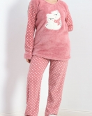 Battal Polar Pijama Takımı Pembe1 - 19199.1048.