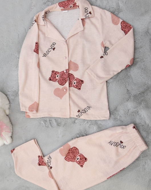 4-13 Yaş Çocuk Pijama Takımı Tozpembe - 408.1287.