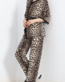 3'Lü Süet Pijama Takımı Leopar - 668.1287.