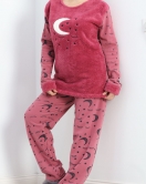 Battal Polar Pijama Takımı Açıkmor - 19199.1048.