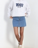 Kot Nakışlı Oversize 3 İplik Sweat Gri - 2442.336.