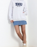 Kot Nakışlı Oversize 3 İplik Sweat Gri - 2442.336.