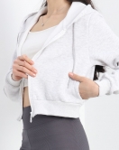 Kapşonlu Crop Sweat Gri - 20750.1873.