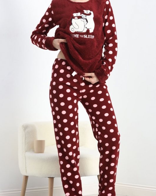 Polar Pijama Takımı Bordo1 - 19215.1048.