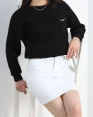 3 İplik Baskılı Unisex Sweat Siyah - 30190.1878.