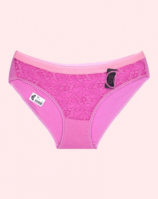 Gümüş Açık Pembe Dantelli Bikini Bayan Külot TM625